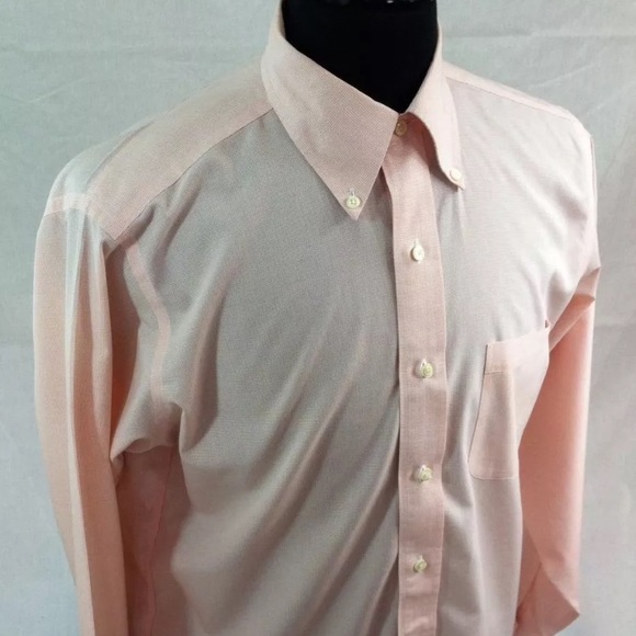 BROOKS BROTHERS White with Peach Checks size 15/34 - Picture 3 of 6